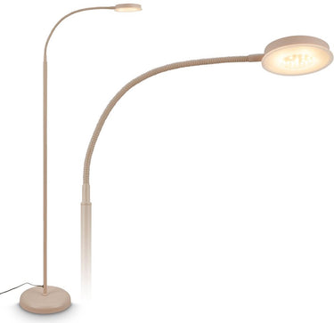 B.k.licht briloner megg - led vloerlamp – dimbaar zwenkbaar – 125.5 cm hoog – warm wit licht – moderne staande lamp – leeslamp voor woonkamer – beige