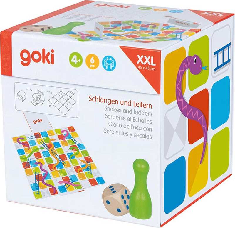 Afbeelding laden in galerijviewer, Goki xxl slangen en ladders in kubus bordspel
