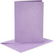 Creativ company kaarten en enveloppen, afmeting kaart 10,5x15 cm, afmeting envelop 11,5x16,5 cm, paars, parelmoer, 4sets
