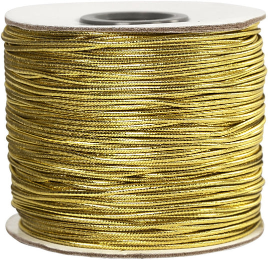 Creativ company elastisch koord, dikte 1 mm, goud, 100 m