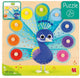 Goula jumbo - houten noppenpuzzel pauw, 9st.