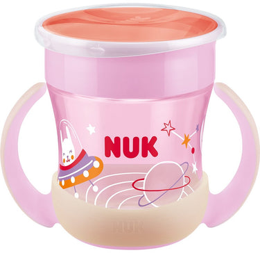 Nuk mini magic cup night 160ml roze - oefenbeker 360°