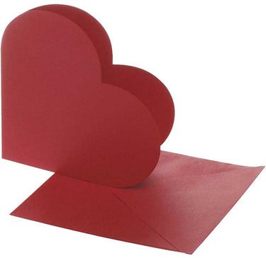 Creativ company kaarten enveloppen hart 12,5x12,5 cm rood 10 stuks