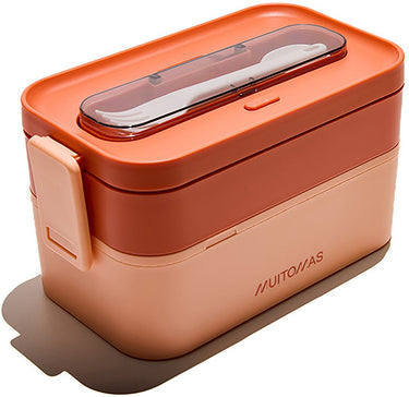 Muitomas lunchtrommel - 1,7 liter – verschillende compartimenten – magnetron vaatwasser bestendig - inclusief bestek - peach fuzz