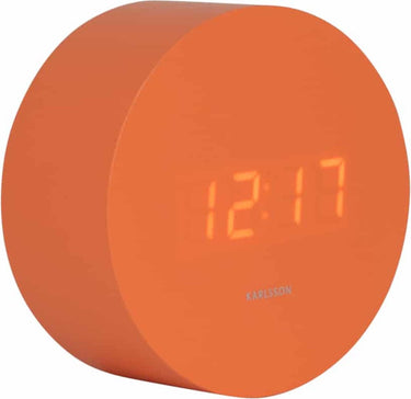 Karlsson wekker spry round - oranje - ø9cm - scandinavisch - wekker voor slaapkamer - wekkers