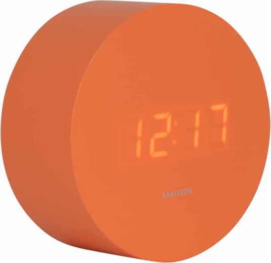 Karlsson wekker spry round - oranje - ø9cm - scandinavisch - wekker voor slaapkamer - wekkers