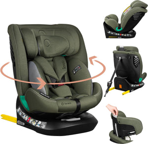 Lionelo bastiaan one i‑size autostoel – 4-in-1 isofix top tether – achterwaarts voorwaarts – 360° draaibare easyturn basis – verstelbare hoofdsteun memory foam – 40–150 cm – lange gebruik hoog veiligheidsniveau