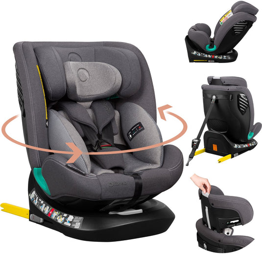 Lionelo bastiaan one - i-size autostoeltje 4in1 - 360° easyturn - isofix toptether - groep 0-1-2-3 - 40-150cm - r129 goedgekeurd - geavanceerde zijbescherming - memory foam hoofdsteun - 13-standen verstelbaar - 4-traps rugleuning - driseat inzet
