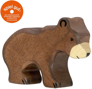 Holztiger bruine beer, klein. 8,5 cm.
