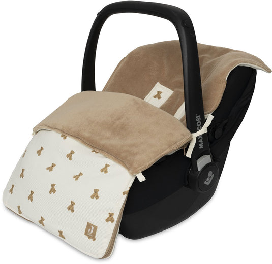 Jollein voetenzak voor autostoel kinderwagen - mini teddy bear - 82x42cm - waffle