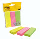 Post-it notes markeerstroken, ft 25 x 76 mm, neon geassorteerde kleuren, blister met 3 x 100 vel