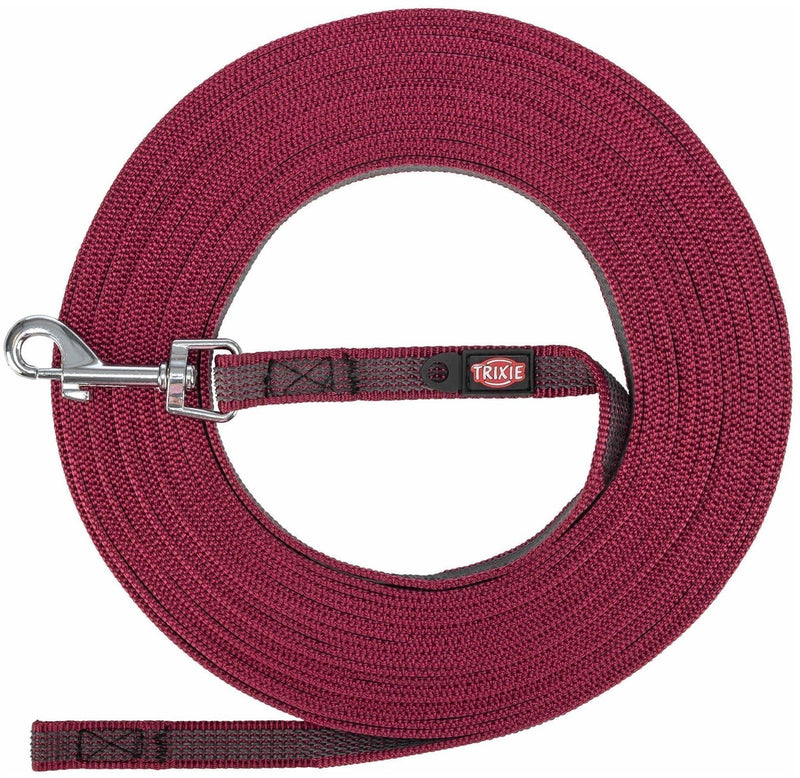 Afbeelding laden in galerijviewer, Trixie hondenriem sleeplijn met rubber anti slip sangria rood
