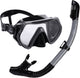 Atlantis borneo combo - snorkelset - duikbril - snorkel - volwassenen - zwart grijs