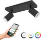 Eglo connect.z melitello-z smart spot - led - 25 cm - zwart - instelbaar rgb wit licht - dimbaar - zigbee