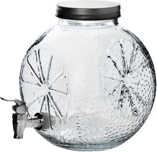 Merkloos sans marque modern kitchen - glazen pot met kraan - 5l - citroenmotief
