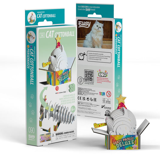 Eugy 3d puzzel - katten - cottonball - katten - duurzaam - verzamel ze allemaal - 6 jaar