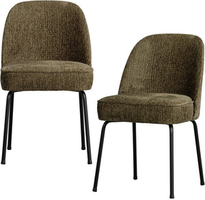Woood vogue eetkamerstoelen - velvet stof - bonsai - set van 2