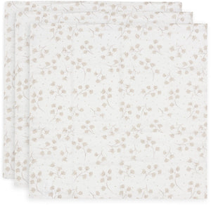 Jollein hydrofiele doek small - 70x70cm - leafy dreams - 3 stuks