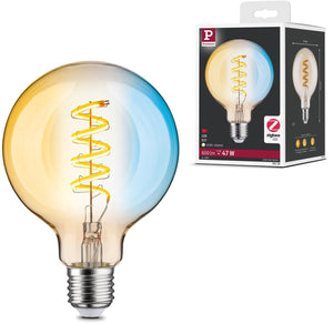 Paulmann filament 230 v smart home zigbee 3.0 led globe g95 e27 600lm 7,5w tunable white dimbaar goud
