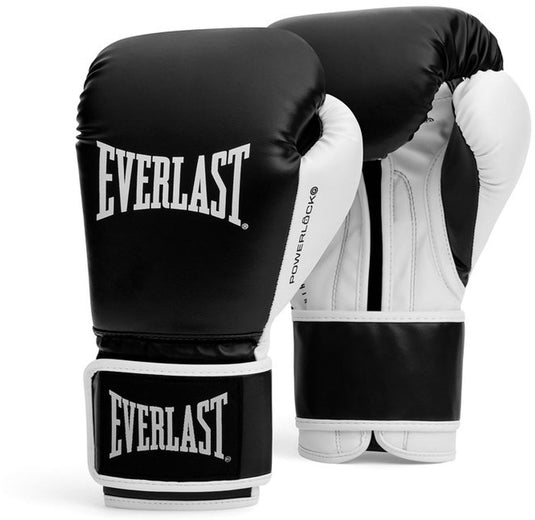 Everlast powerlock og training (kick)bokshandschoenen klittenband, zwart wit, 12-oz