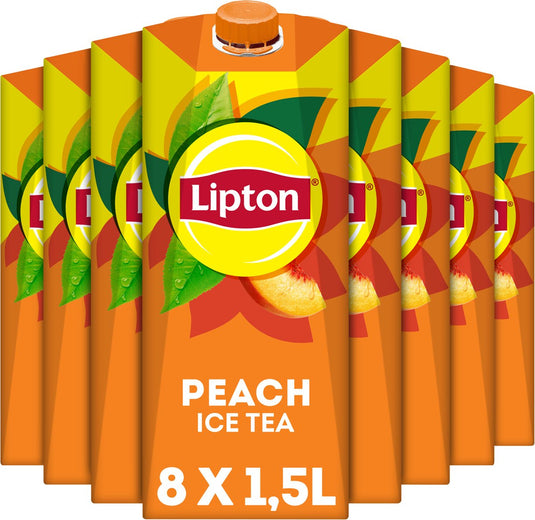 Lipton ice tea - peach - laag in calorieën - 8 x 1500 ml