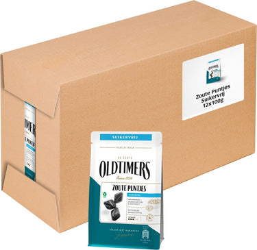 Oldtimers zoute puntjes suikervrij zakje (12x100gr)