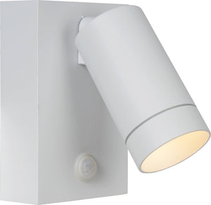 Lucide taylor - wandspot wandlamp binnen buiten - 1xgu10 - ip54 - bewegingssensor - wit