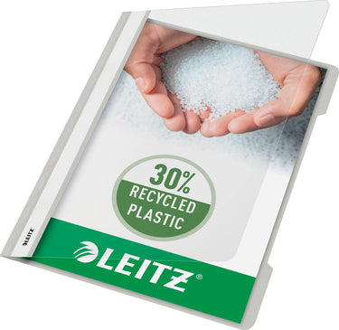 Leitz snelhechter a4 - 30% pre-consumer gerecycled plastic - 25 stuks - grijs