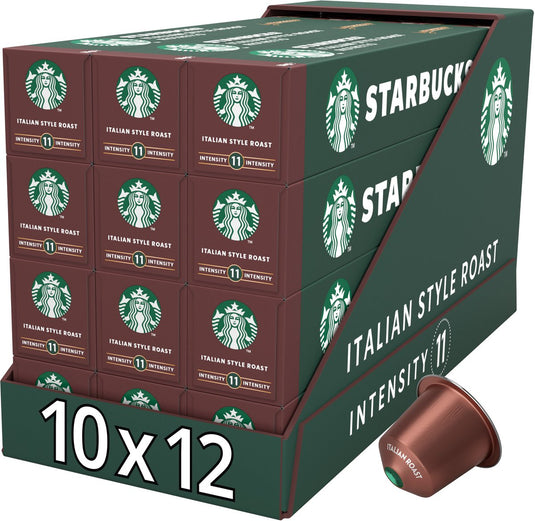 Starbucks by nespresso capsules italian style roast - 10 koffiecups x 12 doosjes