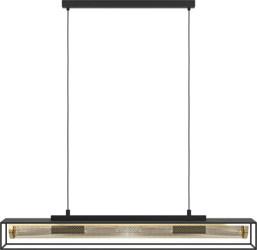 Eglo nohales hanglamp - e27 - 112 cm - zwart|goud - staal