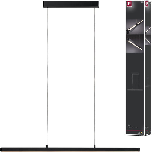 Paulmann lento led hanglamp - moderne hanglamp zwart mat - dimbaar in hoogte verstelbaar - 42w - warmwit licht (2700k) - perfect voor woonkamer of eetkamer