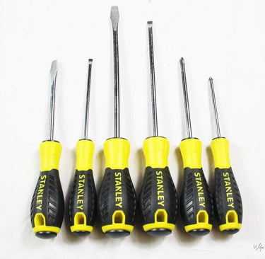 Stanley essential serie - schroevendraaierset - 6 stuks - chroom-vanadium staal - ergonomische handgreep