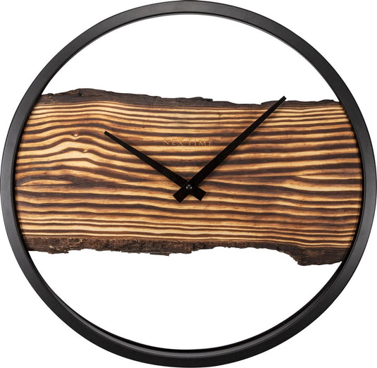 Nextime forest large – wandklok – 45 cm – hout metaal – bruin – stil