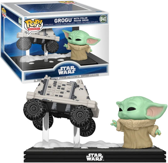 Funko pop! mandalorian grogu - pop moments 840 - grogu w polar mouse droide