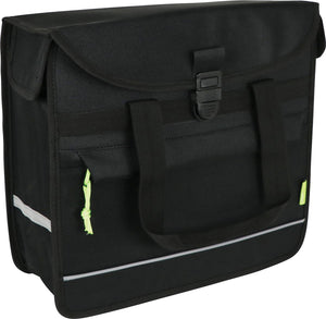 Dresco enkele fietstas basic shopper – inhoud 15 liter - waterafstotend nylon – twee bevestigingshaken klittenbandsluiting - handig voorvak – reflectie aan de voor- en achterzijde - afmeting 34x31x13cm