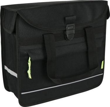 Dresco enkele fietstas basic shopper – inhoud 15 liter - waterafstotend nylon – twee bevestigingshaken klittenbandsluiting - handig voorvak – reflectie aan de voor- en achterzijde - afmeting 34x31x13cm