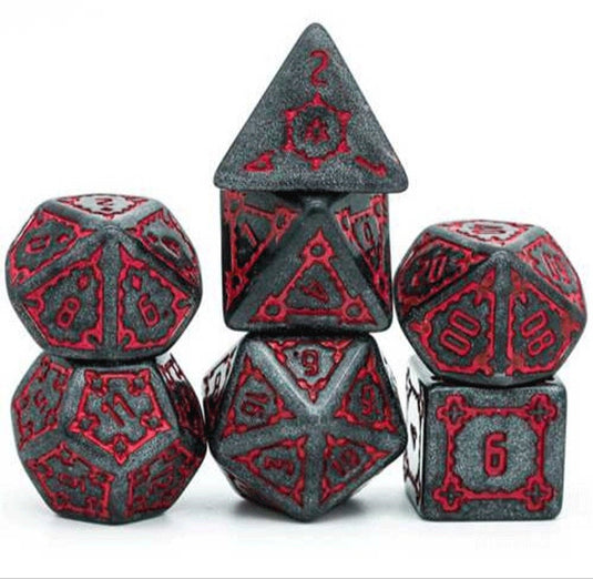 Hot games dobbelstenen set jumbo kasteel rood rollenspel 7-delig.