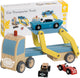 Lobbes speelgoed bv classic world houten transporter met 3 auto's
