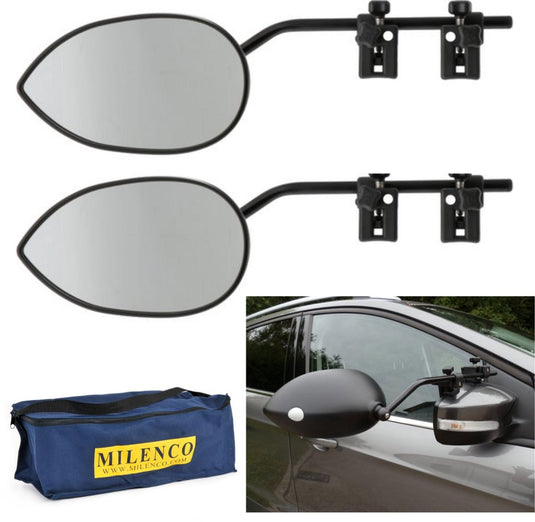 Milenco aero 3 caravanspiegel - vlak glas - 2 stuks