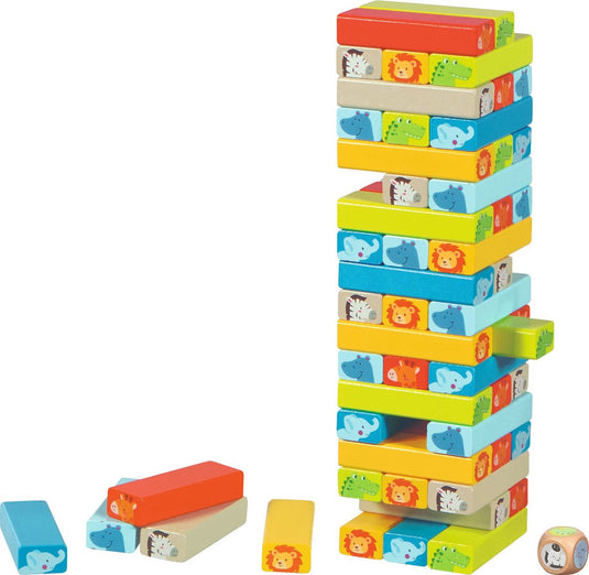 Goki houten stapelspel met diermotieven