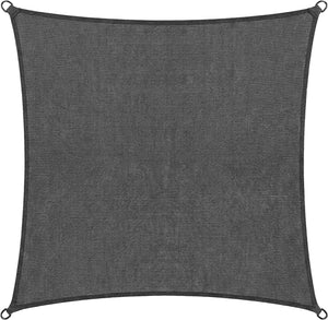 Abbey camp schaduwdoek - hdpe - 3 x 3 m - grijs - zonnedoek - rvs ringen - aswan-300