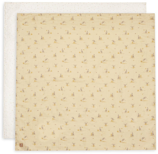 Jollein hydrofiele doek large - 115x115cm - kangaroots - 2 stuks