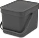 Brabantia sort go prullenbak - 6 liter - dark grey