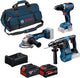 Bosch professional 3-toolkit 18v - gereedschap combiset - gsr 18v-65 - gbh 18v-26 - gws 18v-11 - gba 18v 5.0 ah - exba 18v 5.5 ah - gal 12v 18v-80 lader