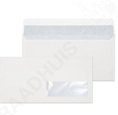 Raadhuis dienstenvelop dl (ea5 6) - 110x220mm - venster rechts - met plakstrip - wit - 500 stuks - envelop