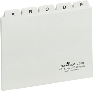 Durable alfabetische tabbladindex a6 10,5x14,8 cm tab 25 mm wit