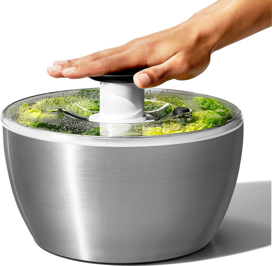 Oxo - slacentrifuge - steel - met handige drukknop
