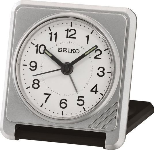 Seiko - zilverkleurige reiswekker qht015s