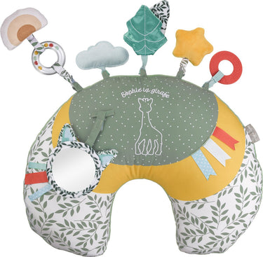 Sophie de giraf cosy play speelkussen - tummy time - activiteitenkussen - baby speelgoed - kraamcadeau - babyshower cadeau - vanaf 0 maanden - 45 x 13 x 35 cm - groen geel wit