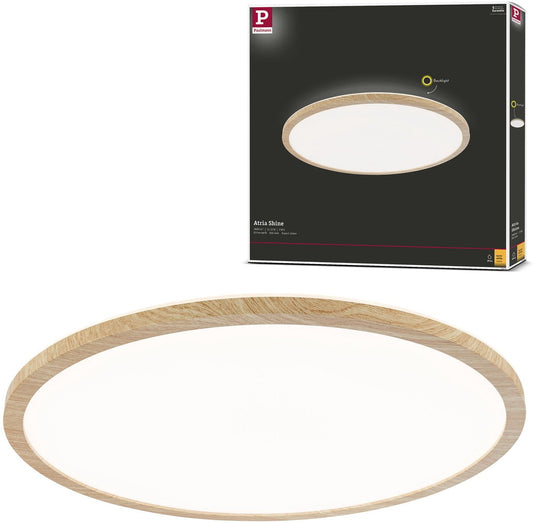 Paulmann led-paneel atria shine backlight ip44 rond 420 mm 22w 2300lm 3000k houtlook